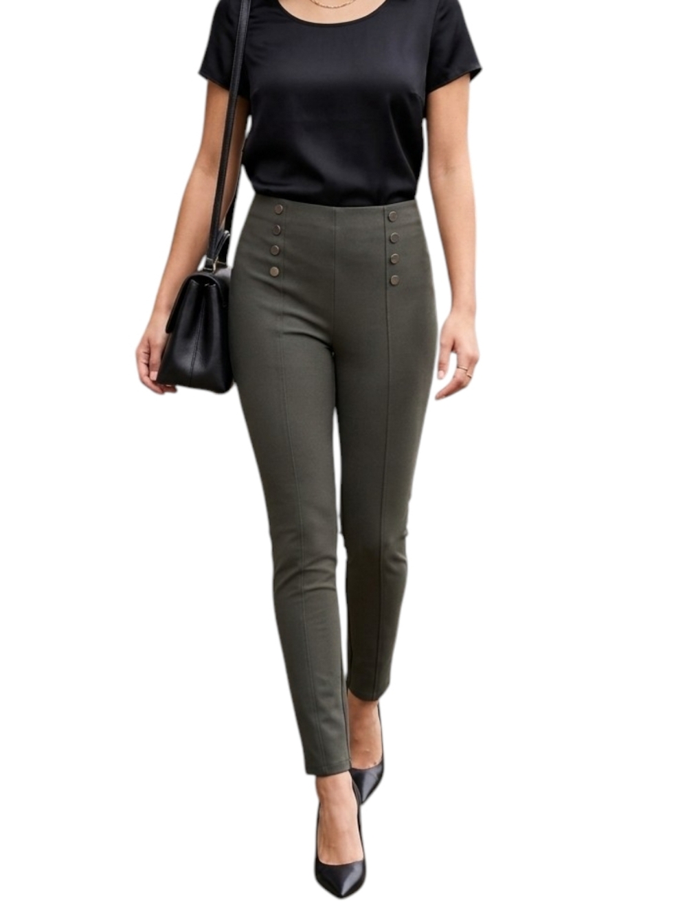 Elie Tahari Olive Green Modal Skinny Pants Leggings Office Business Casual  XS